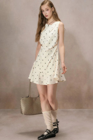 Polka Dot Ruched Mini Dress