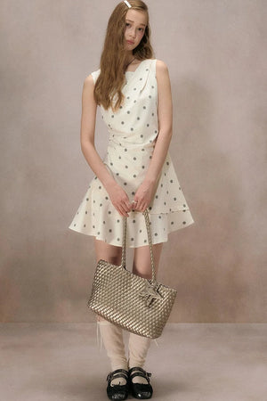 Polka Dot Ruched Mini Dress