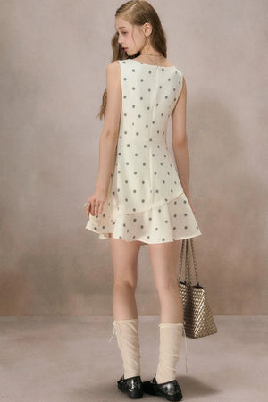 Polka Dot Ruched Mini Dress