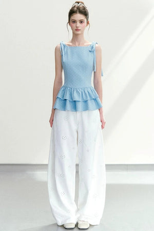 Polka Dot Ruffle Camisole Top