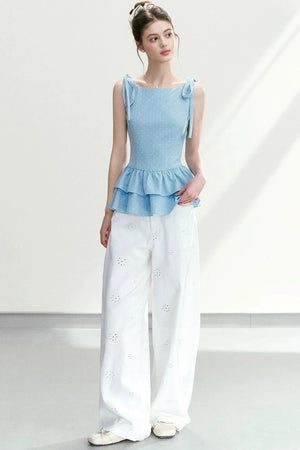 Polka Dot Ruffle Camisole Top
