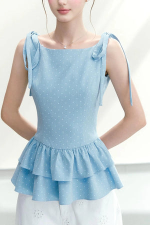 Polka Dot Ruffle Camisole Top