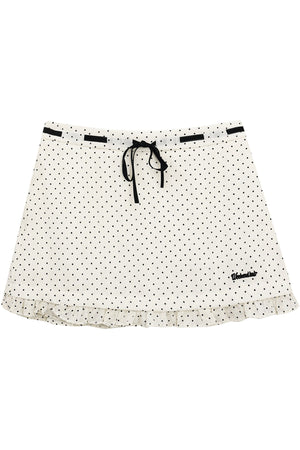 Polka Dot Ruffled A-Line Skirt
