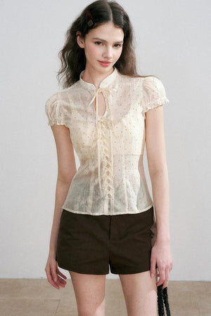 Polka Dot Short Sleeve Top Set-Up