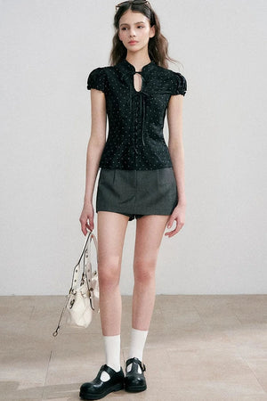 Polka Dot Short Sleeve Top Set-Up