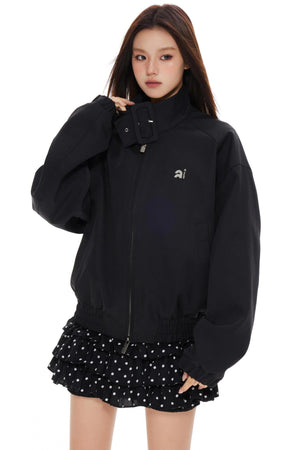 Polka Dot Stand-Up Jacket
