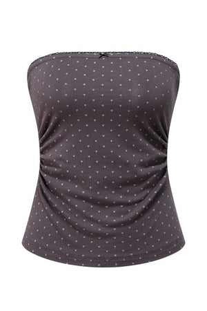Polka Dot Tube Top and Knit Cardigan Set