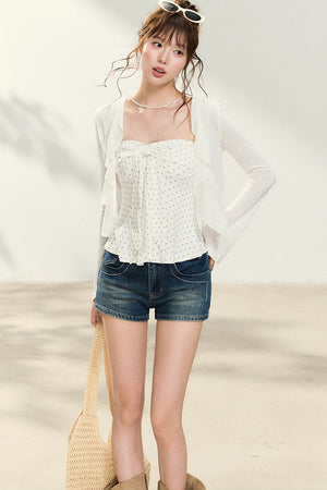 Polka Dot Tube Top and Shawl Cardigan Set