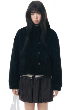Polka Dot Woolen Reversible Jacket