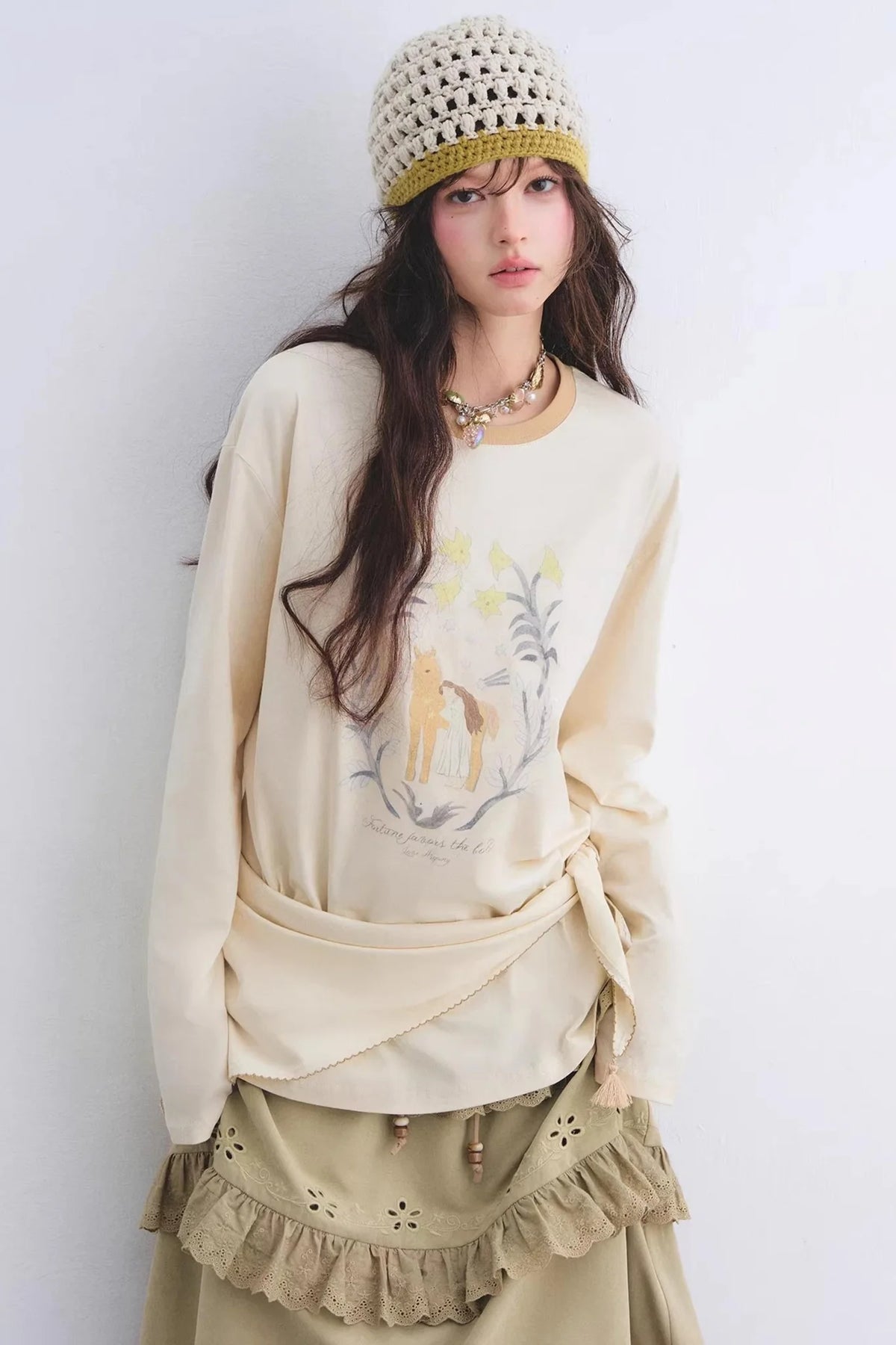 Pony Print Layered Top Set