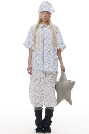 Pony-Printed Pajama Set-Up