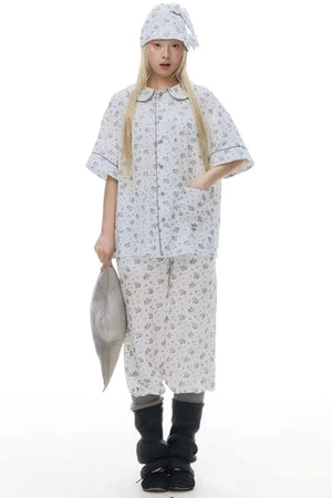 Pony-Printed Pajama Set-Up