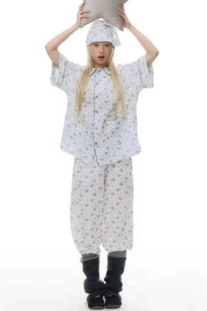 Pony-Printed Pajama Set-Up