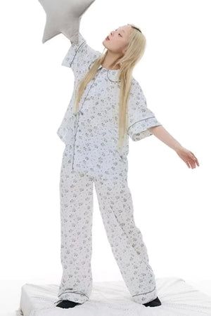 Pony-Printed Pajama Set-Up