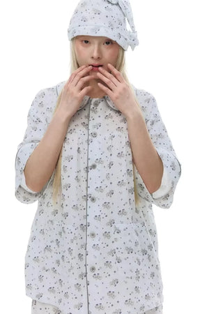 Pony-Printed Pajama Set-Up