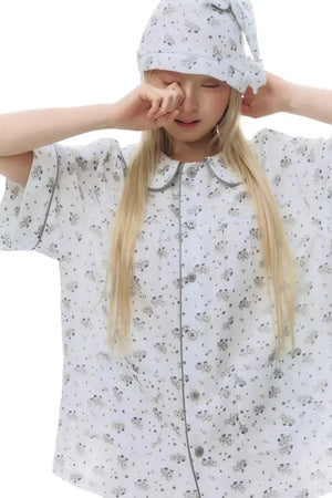 Pony-Printed Pajama Set-Up