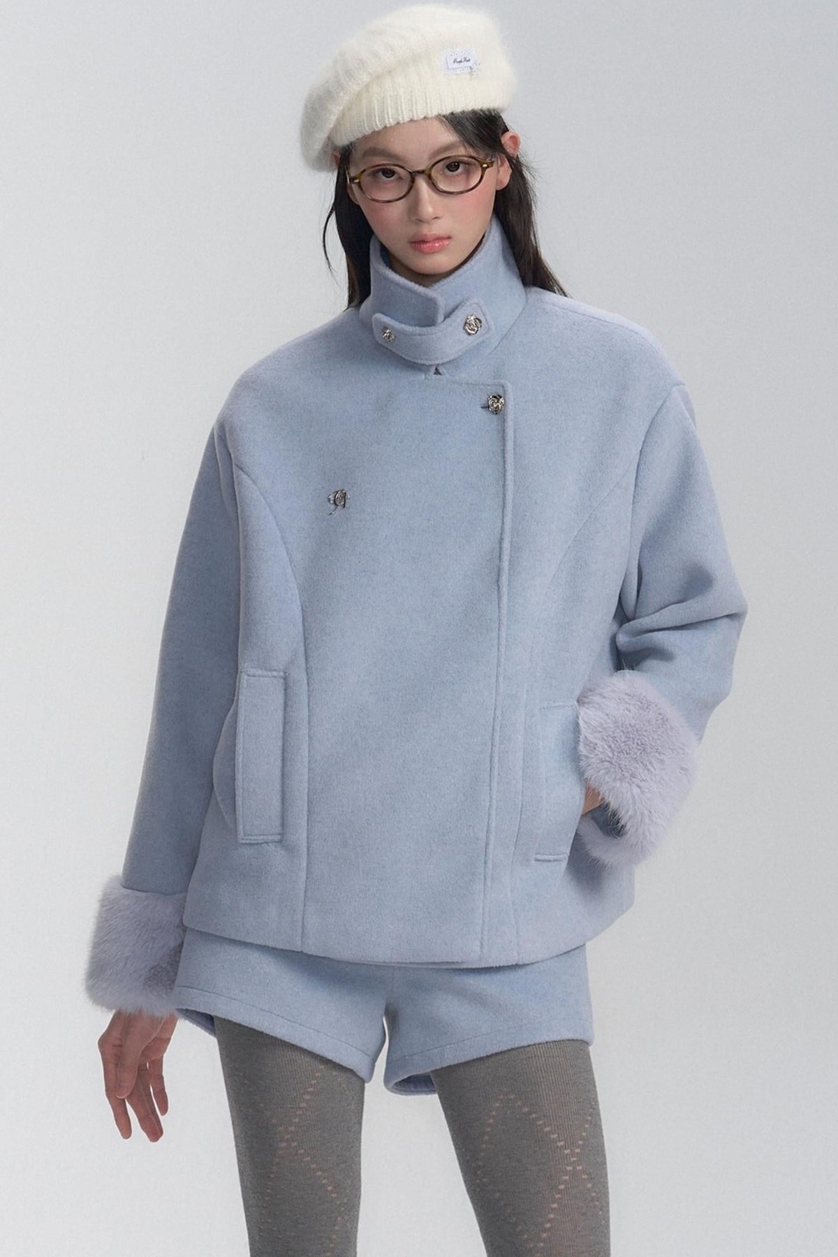 Premium Stand-Up Tweed Coat Set-Up