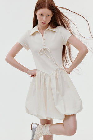 Premium Waffle Polo Dress