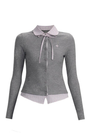 Preppy Blue Stripe Long Sleeves Shirt Set-Up