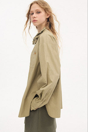 Preppy Long Sleeve Embroidered Shirt