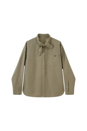 Preppy Long Sleeve Embroidered Shirt