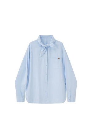 Preppy Long Sleeve Embroidered Shirt