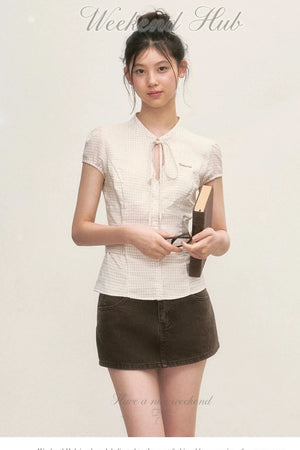 Preppy Puff Sleeve Blouse