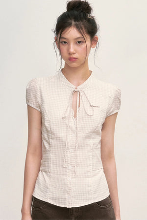 Preppy Puff Sleeve Blouse