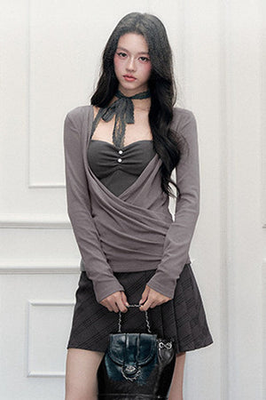 Preppy Suspender Top and Skirt Set-Up