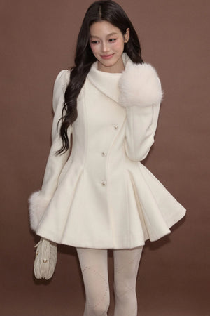 Princess Style Woolen Dress Coat