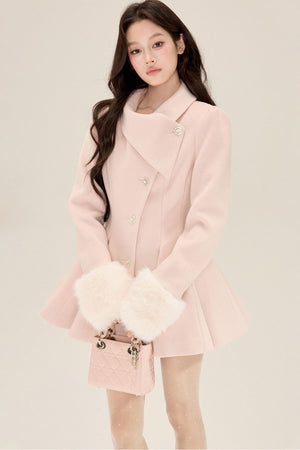 Princess Style Woolen Dress Coat