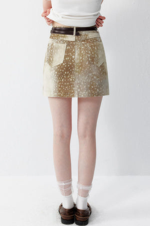 Print Polyester Mini Skirt