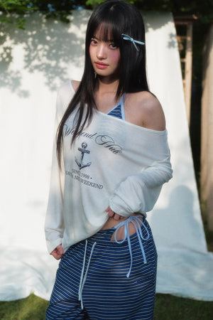 Printed Sun Protection Blouse and Trousers Set-Up