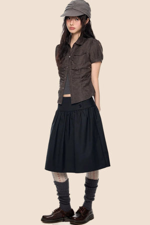 Puff Sleeve Crop Blouse