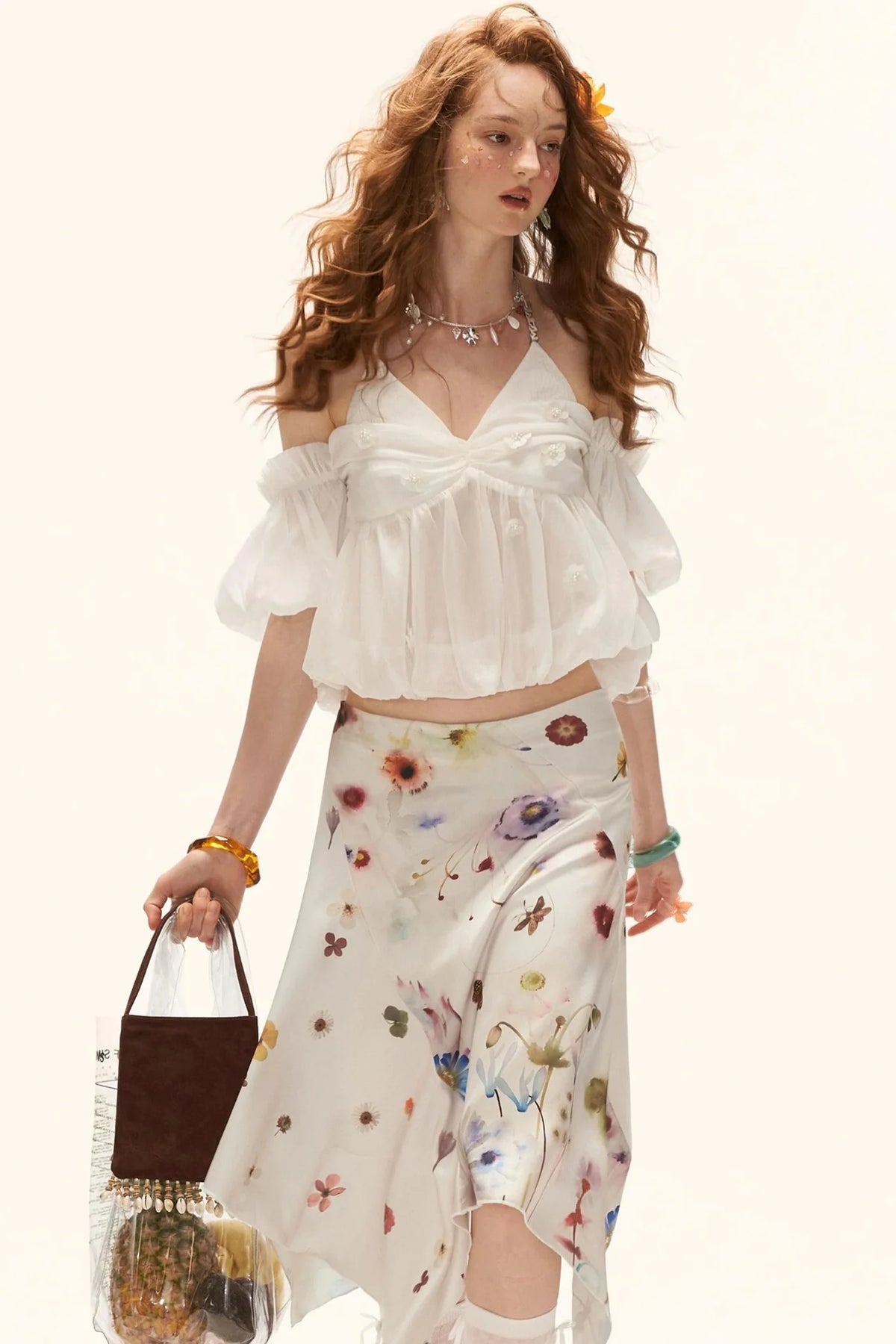 Puff Sleeve Floral Camisole Top