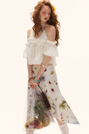 Puff Sleeve Floral Camisole Top