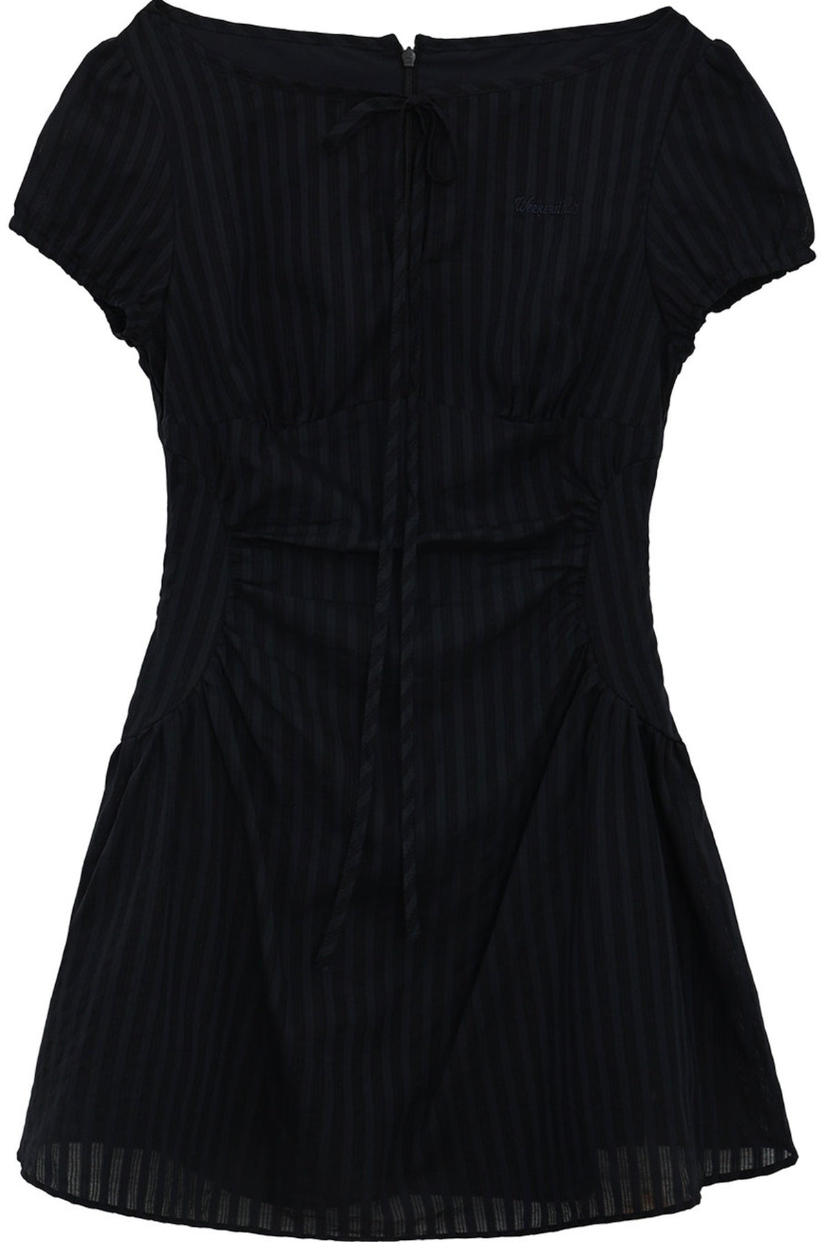 Puff Sleeve Striped A-Line Dress