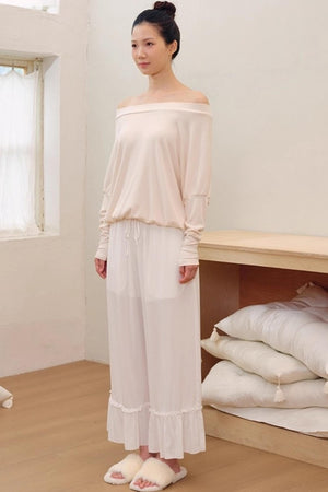 Puff Sleeves Cotton Long-Sleeved T-Shirt