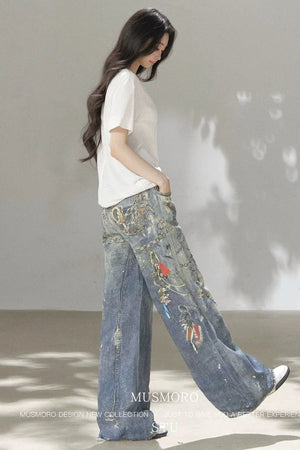 Punk Chain High-Waisted Jeans