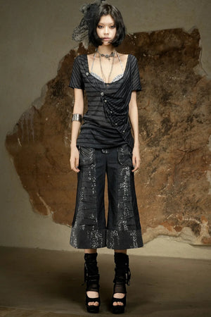 Punk Dark Flared Pants