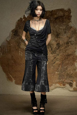 Punk Dark Flared Pants