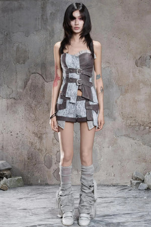 Punk Pleated Thigh Socks