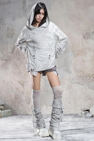 Punk Pleated Thigh Socks