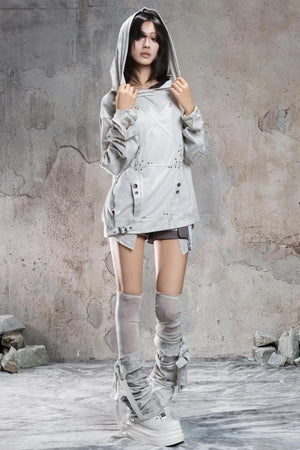 Punk Pleated Thigh Socks
