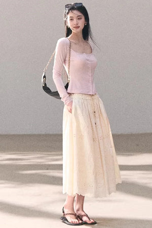 Pure Cotton Embroidered Skirt