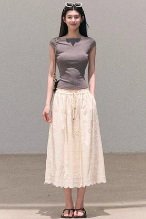 Pure Cotton Embroidered Skirt