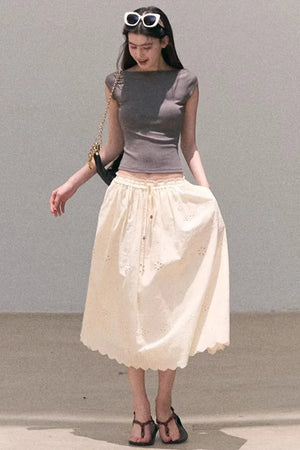 Pure Cotton Embroidered Skirt
