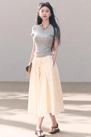 Pure Cotton Embroidered Skirt