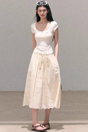 Pure Cotton Embroidered Skirt