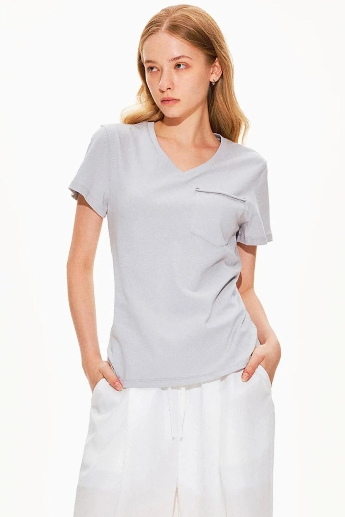 Pure Cotton V-Neck Top